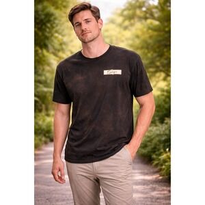 Sage Shakespeare Roots of Urban T Shirt L Black Distressed Acid‎ Wash